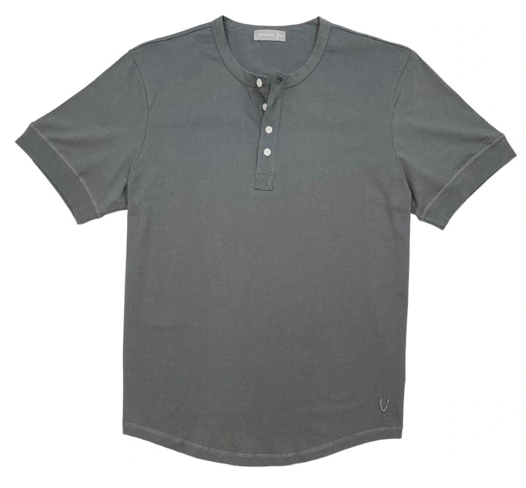 VarietyAthletics Mens Soft Pima Cotton Elastic Sleeve Cuff Henley T-Shirt