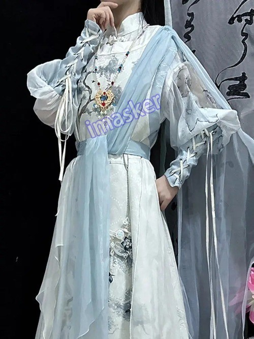 Chinese Hanfu Blue – Phoenix Original Modified HanfuUnisex Summer XianxiaCostume