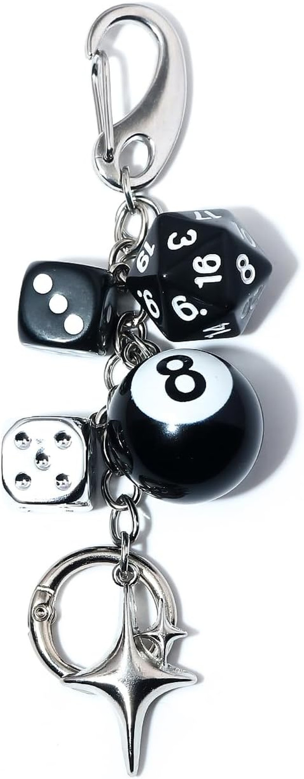 8 Ball Dice Charm Keychain – Cute Bag Purse Handbag Accessories – Y2K Aesthetic