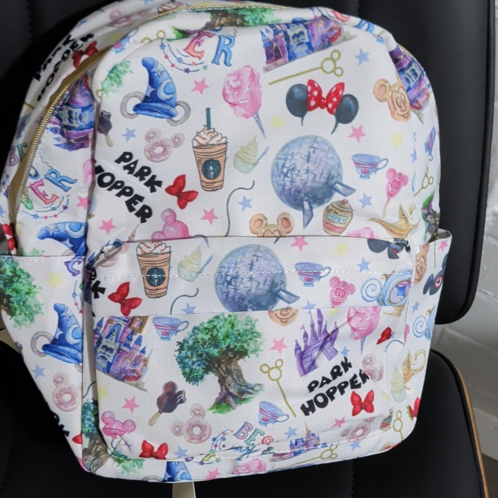 Park Hopper Disney Parks Mickey Minnie Graphic Print Backpack Zip, Adjustable