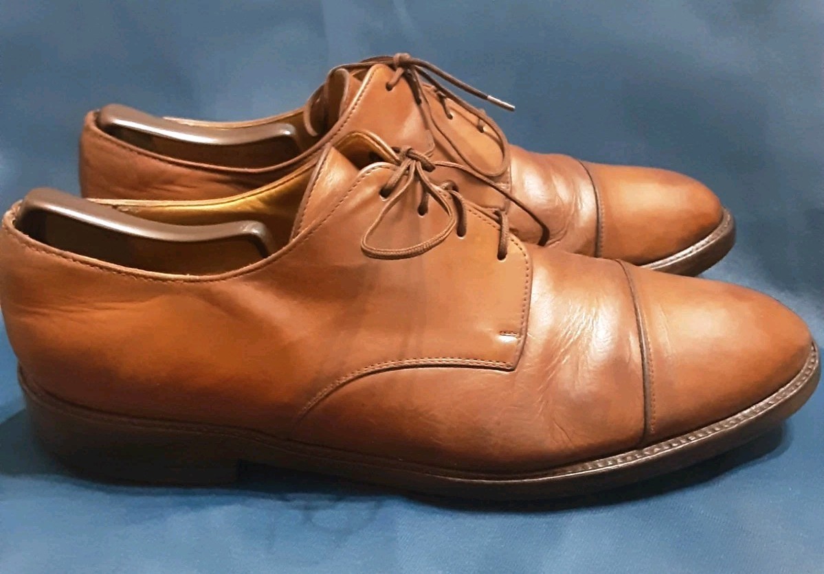 ​Men’s Polo Ralph Lauren Brown Leather Cap Toe Oxford Dress Shoes – Size Unknown