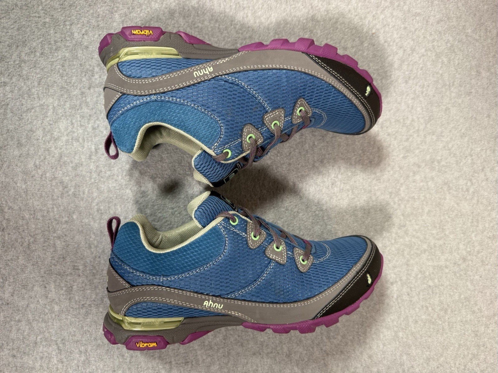 Ahnu Sugarpine Air Mesh Trail Hiking Shoes Womens Size 8 Vallarta Blue Vibram