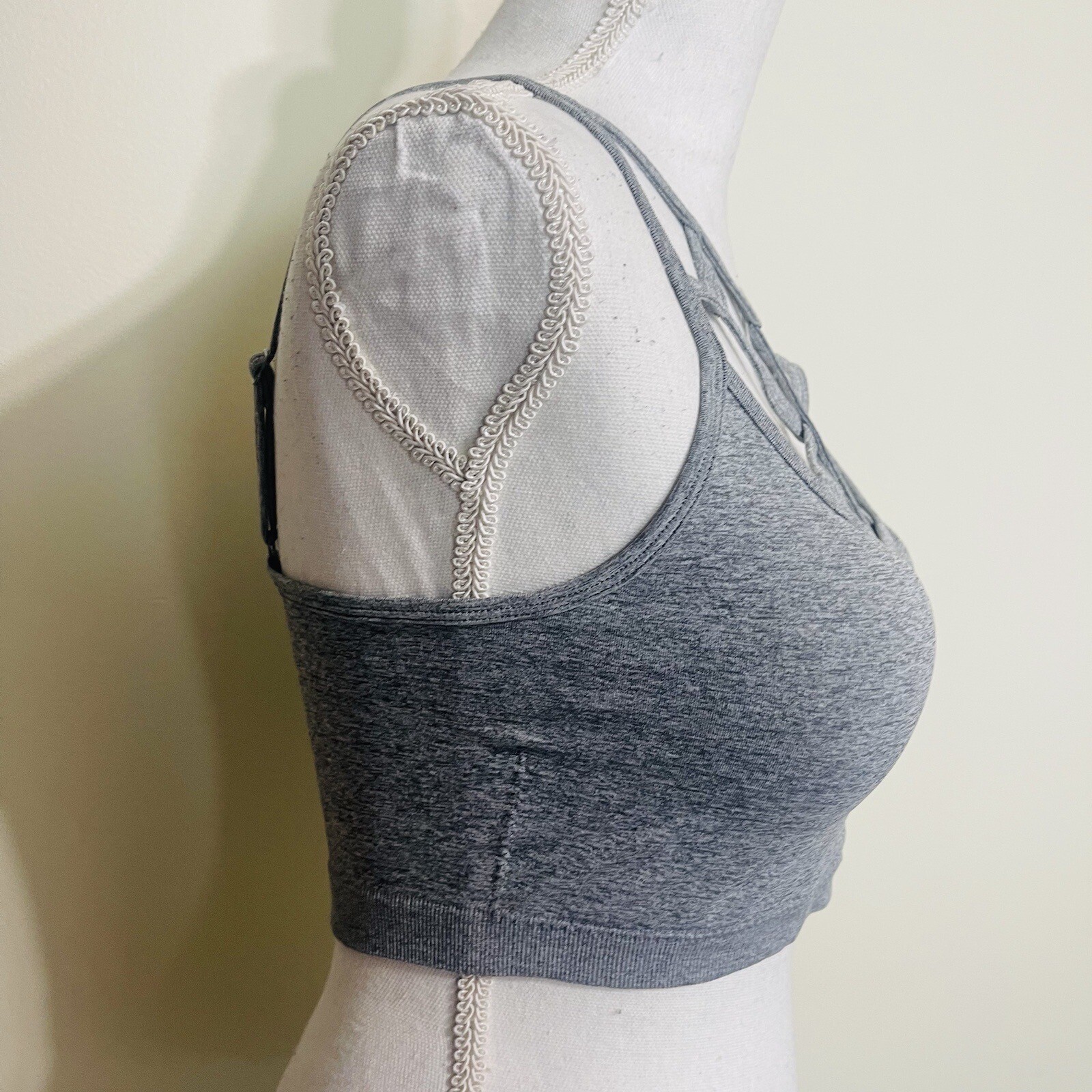 2-pk Zenana Women’s Cage Front Bralette Sports Bra Adjustable Strap PADDED, L/XL