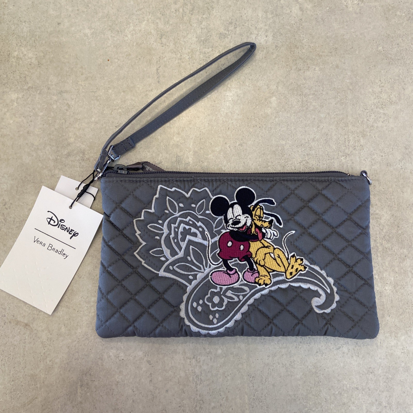 Vera Bradley Disney Mickey and Friends Piccadilly Paisley RFID Wristlet Bag