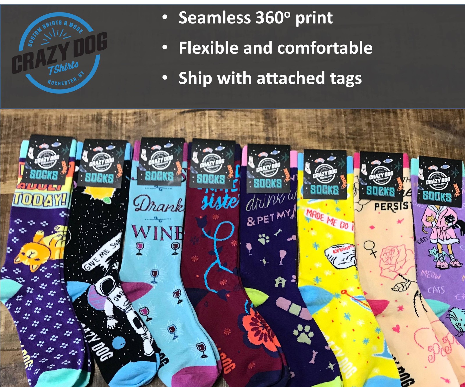 Men’s Dam It Socks Funny Beaver Dam Camping Novelty Graphic Footwear