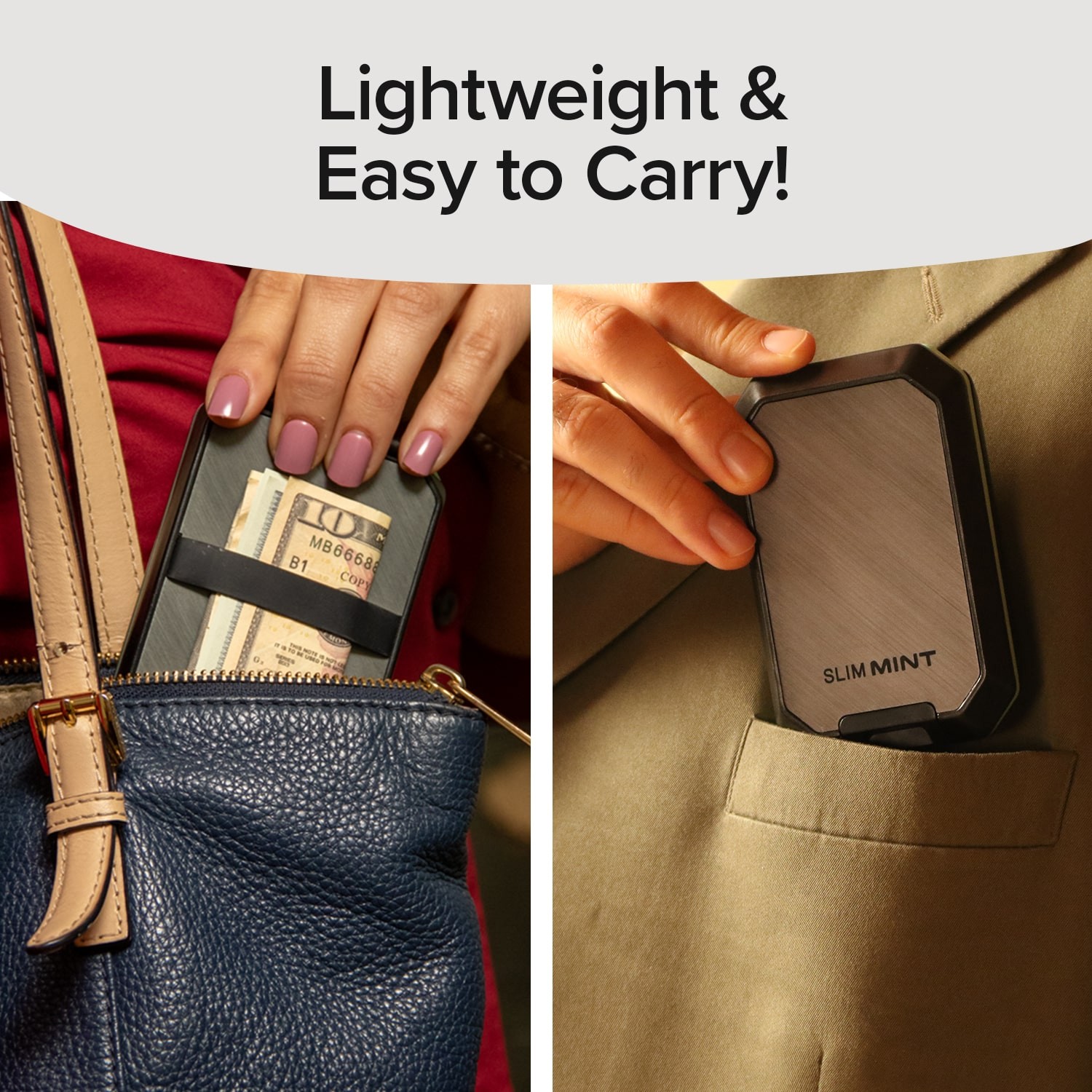Slim Mint Wallet Ultra-Thin RFID-Blocking, AS-SEEN-ON-TV, ID Theft Protection,
