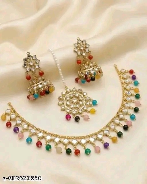 Indian Bollywood Gold Plated Kundan Choker Bridal Necklace Earrings Jewelry Set