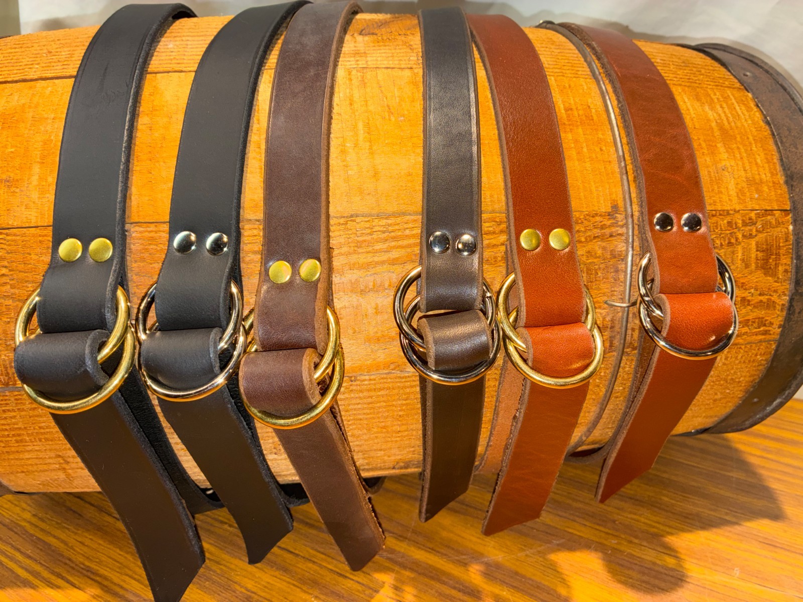 Handmade Double Ring Rugged Leather Belt Mens Womens 1″ inch *MEASURE YOUR SIZE*
