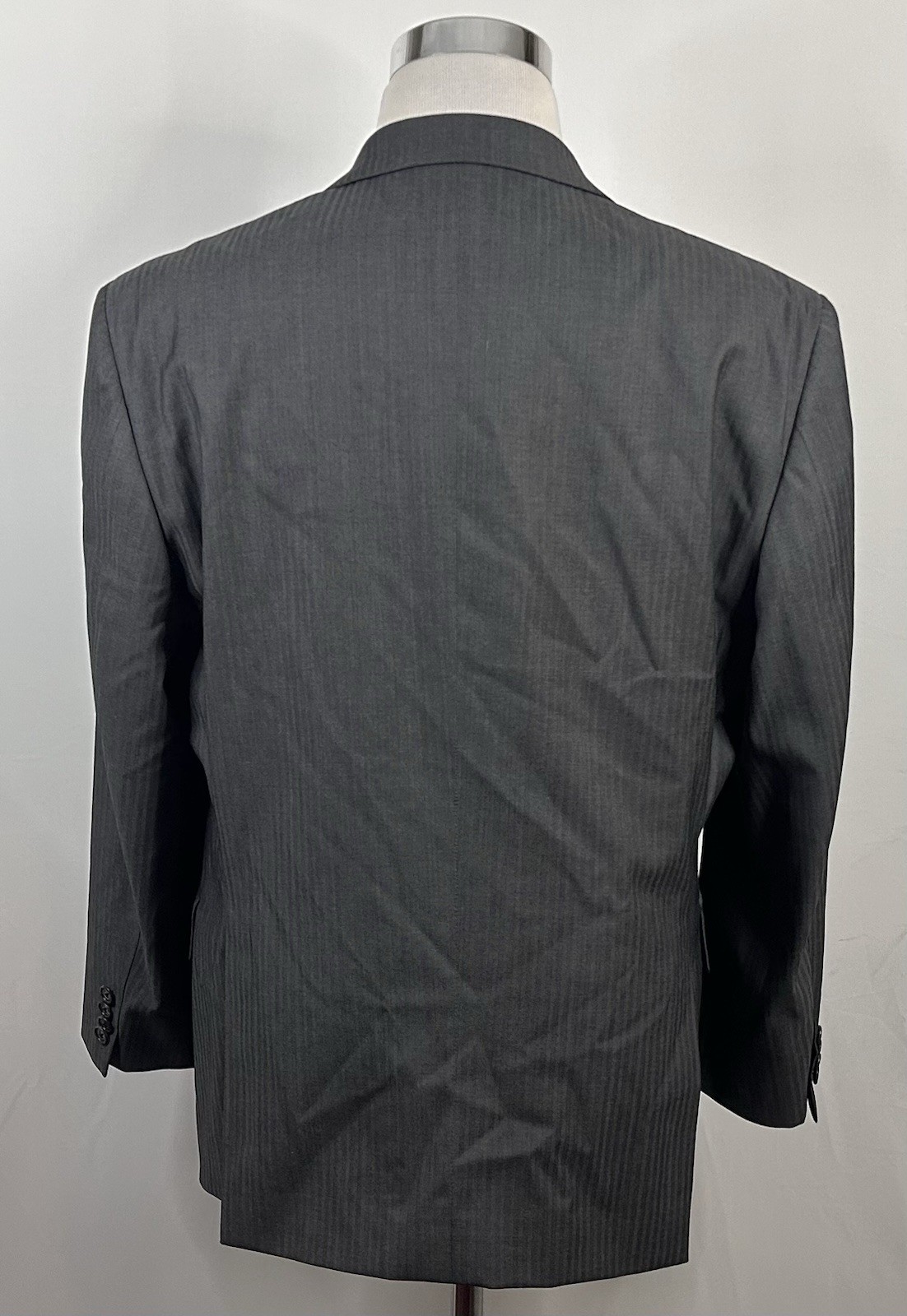 Joseph Abboud 44S Suit 34×28 100% Wool Gray Herringbone Two Button Double Vented