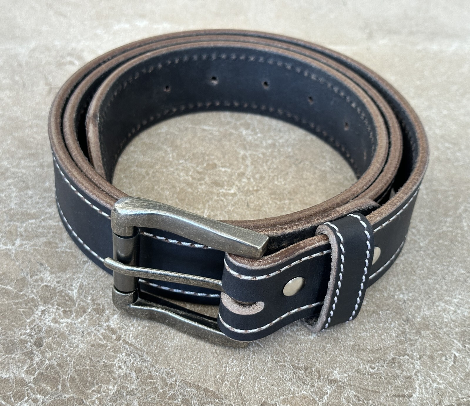 Genuine Leather Men’s Belt Heavy Duty Thick With Removable Buckle Work Belt