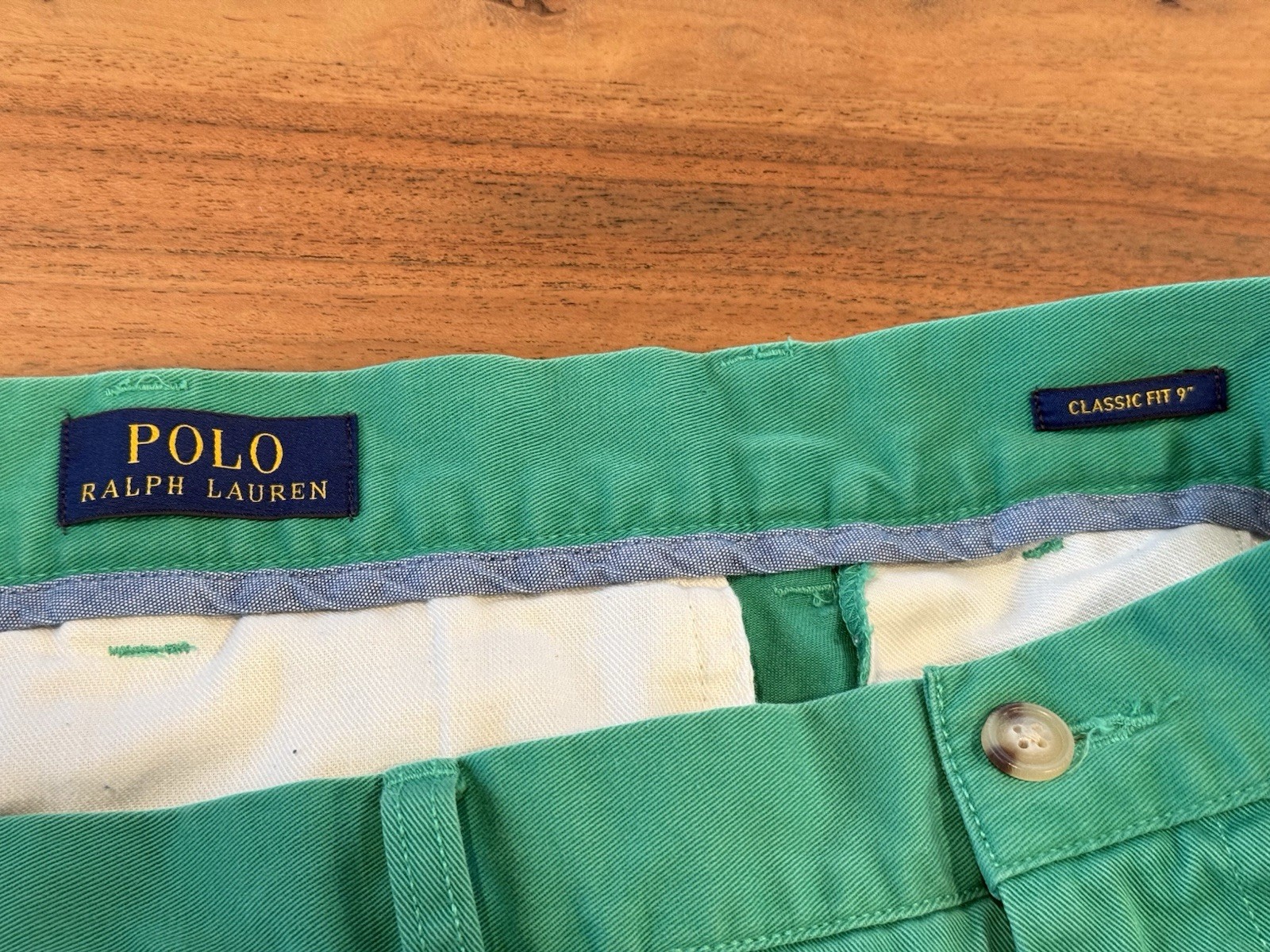 Polo Ralph Lauren Classic Chino Shorts Kelly Green Men’s 38 Cotton 9” Inseam