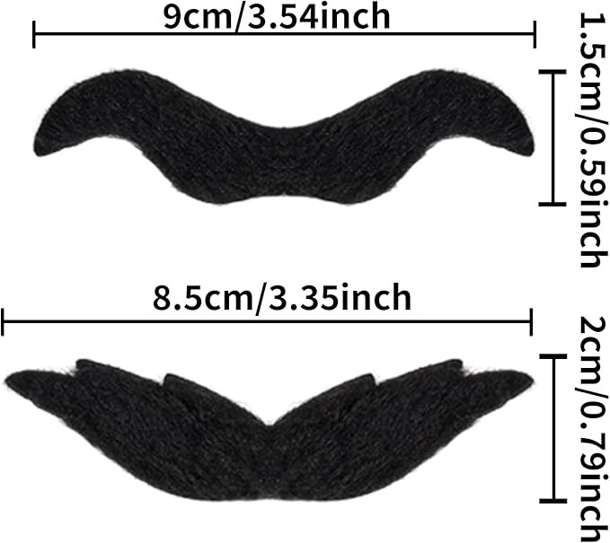 70 Pcs Fake Mustaches, Self Adhesive Fake Novelty Hairy Beard Costume, Christmas