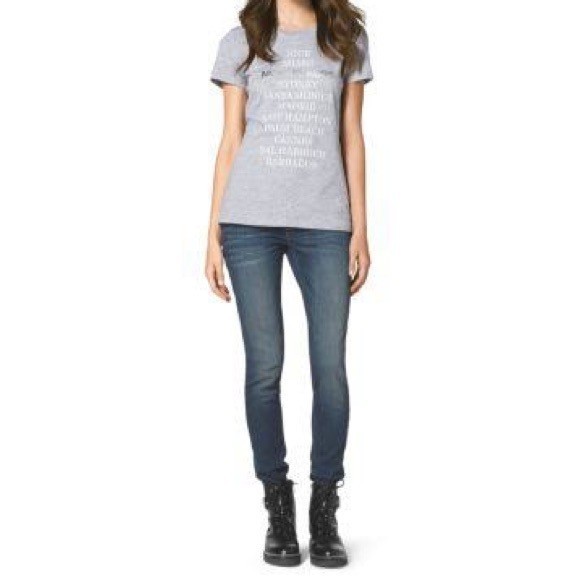 Michael kors beaches tee in grey SIZE S