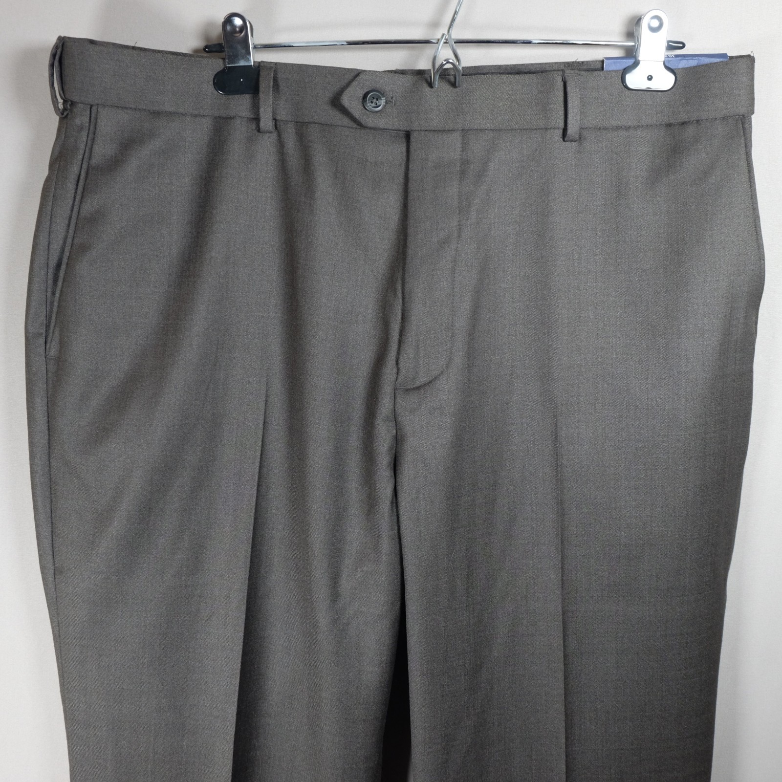 NEW Croft Barrow Flat Front Wrinkle Resistant Pants Mens 38×29 Gray Classic Fit