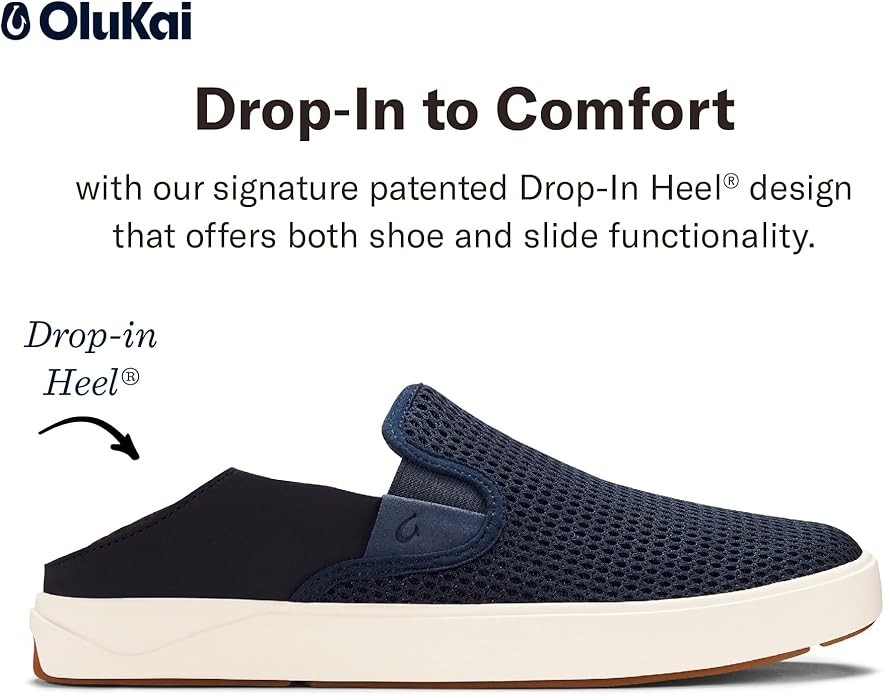 OLUKAI Lae’ahi Men’s Pavement Slip On Sneakers 10443-TFTF Depth/Blue Depth