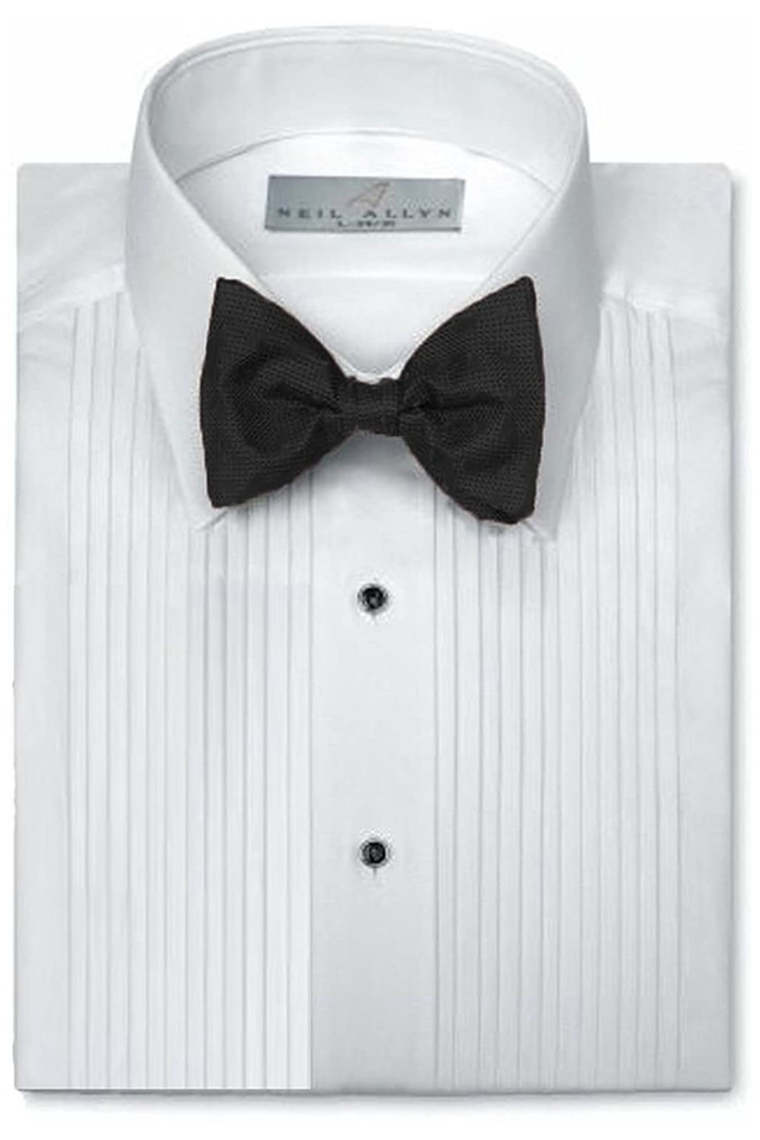 (New Without Tags) Neil Allyn Regular Fit Laydown Collar 1/4″ Pleat Tuxedo Shirt