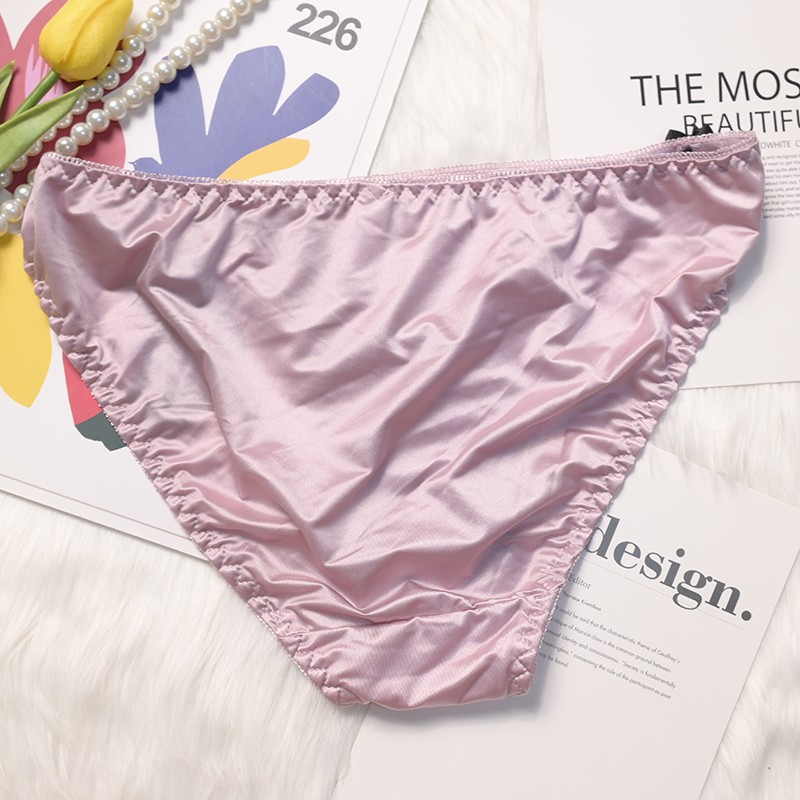 6PCS/LOT Ladies Womens Sexy Panties Satin Underwear Brief French Lingerie Bikini