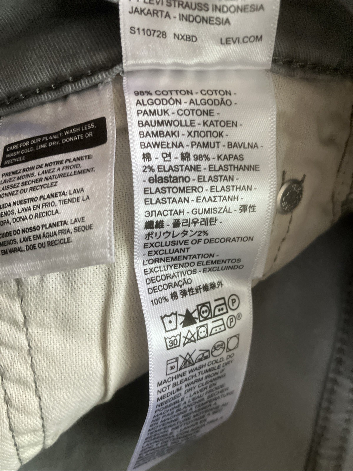 NWT Men’s Levi’s 514 Straight Fit Stretch Sharkskin Gray Pants Size 30”x32”