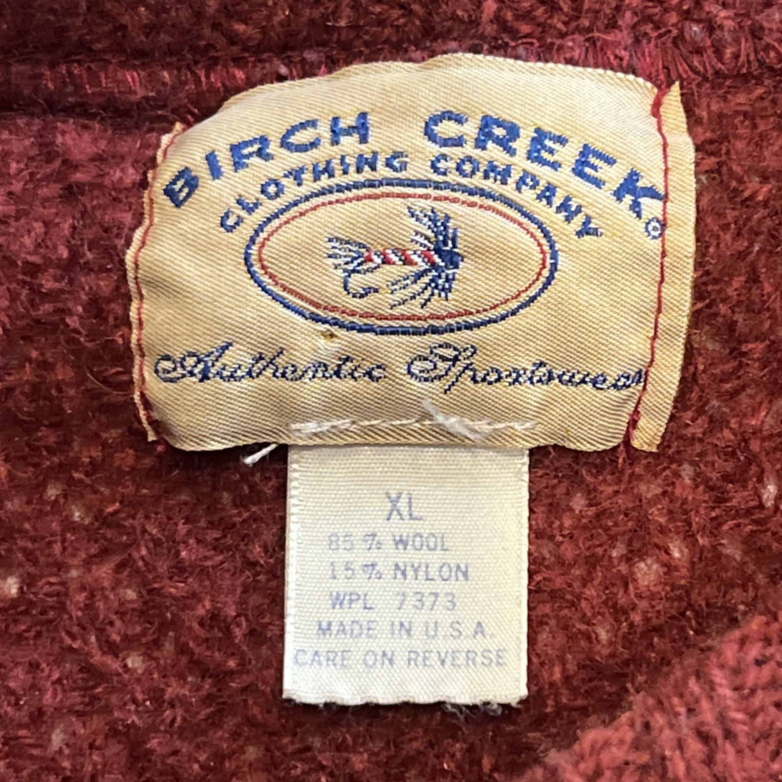 Vintage Birch Creek Sweater Mens XL Fisherman Wool Blend Made USA Thick