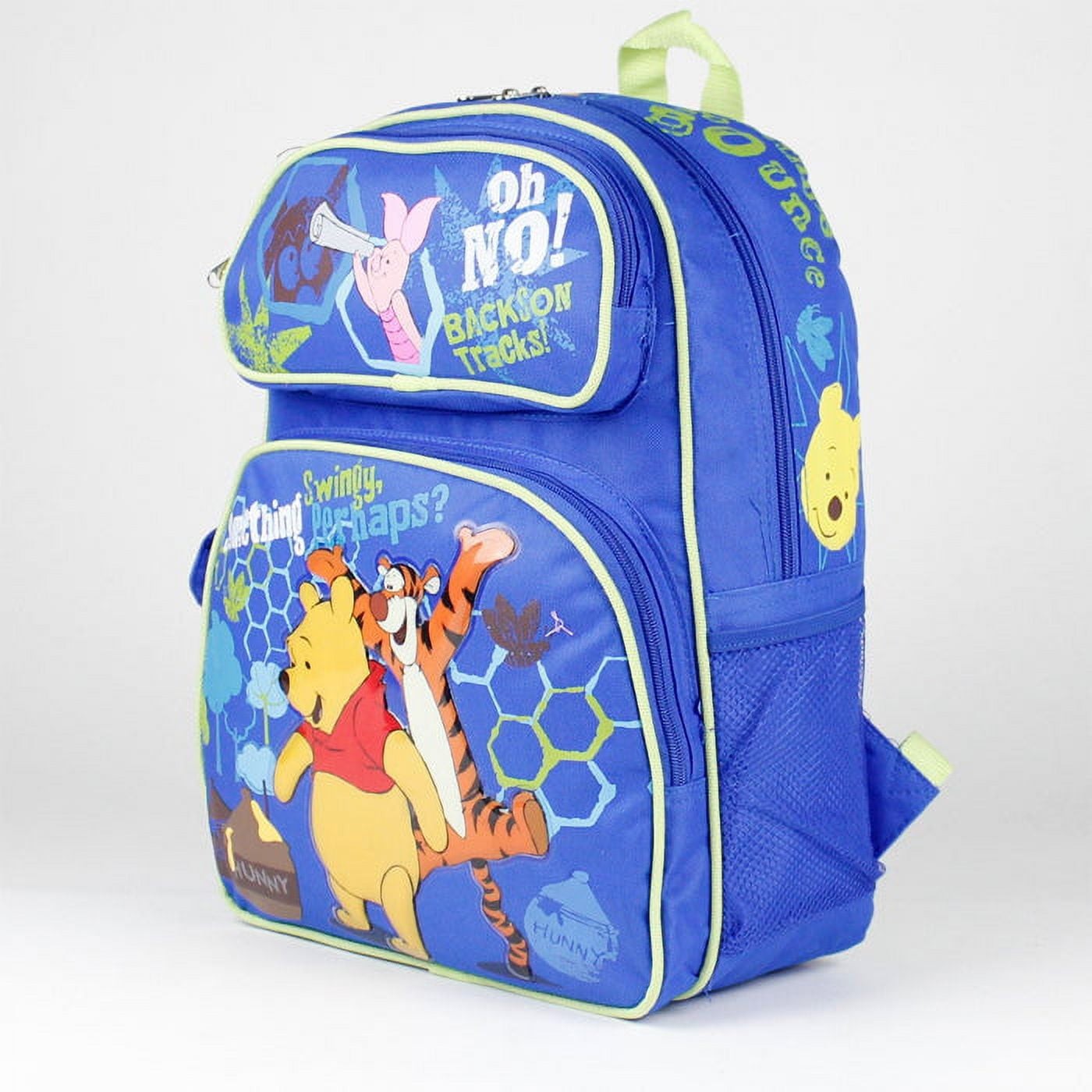 Large Backpack – Disney – Winnie the Pooh Tigger Piglet Blue 16″ School Bag NEW