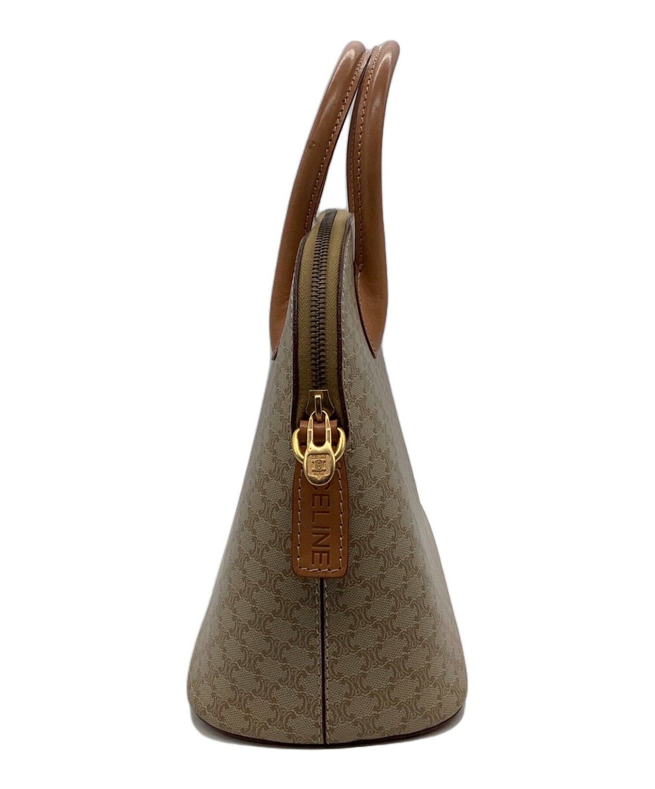 CELINE 2WAY Shoulder Handbag Beige Leather Women Pre-owned Italy Japan F/S USED