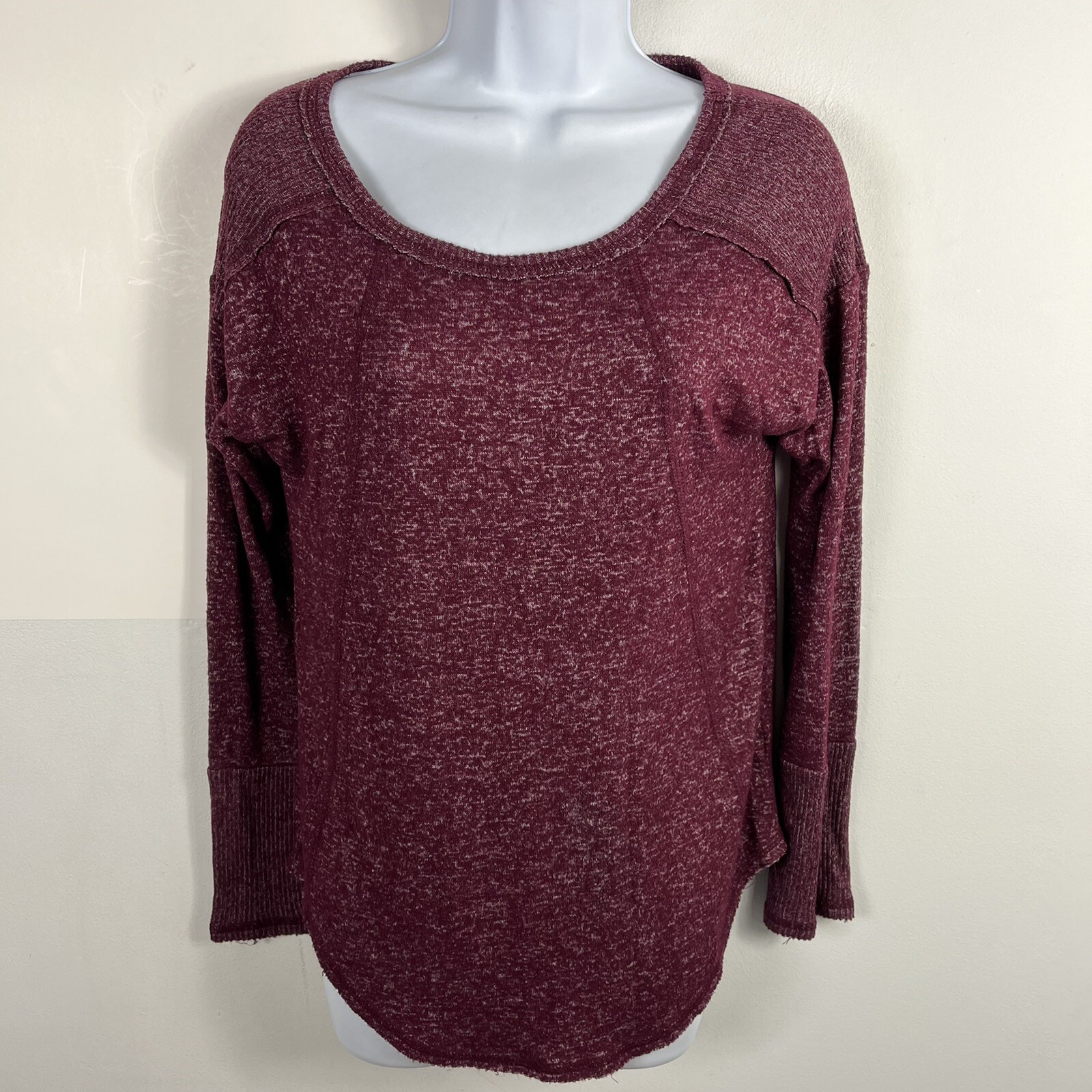 a.n.a. Top Sz XS Heathered Red Pullover Athleisure Everyday Basic Minimalist
