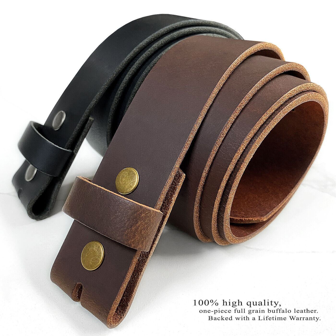 BS1300 Vintage Genuine Oil Tanned Leather Belt Casual Belt Strap 1-1/2″ Wide