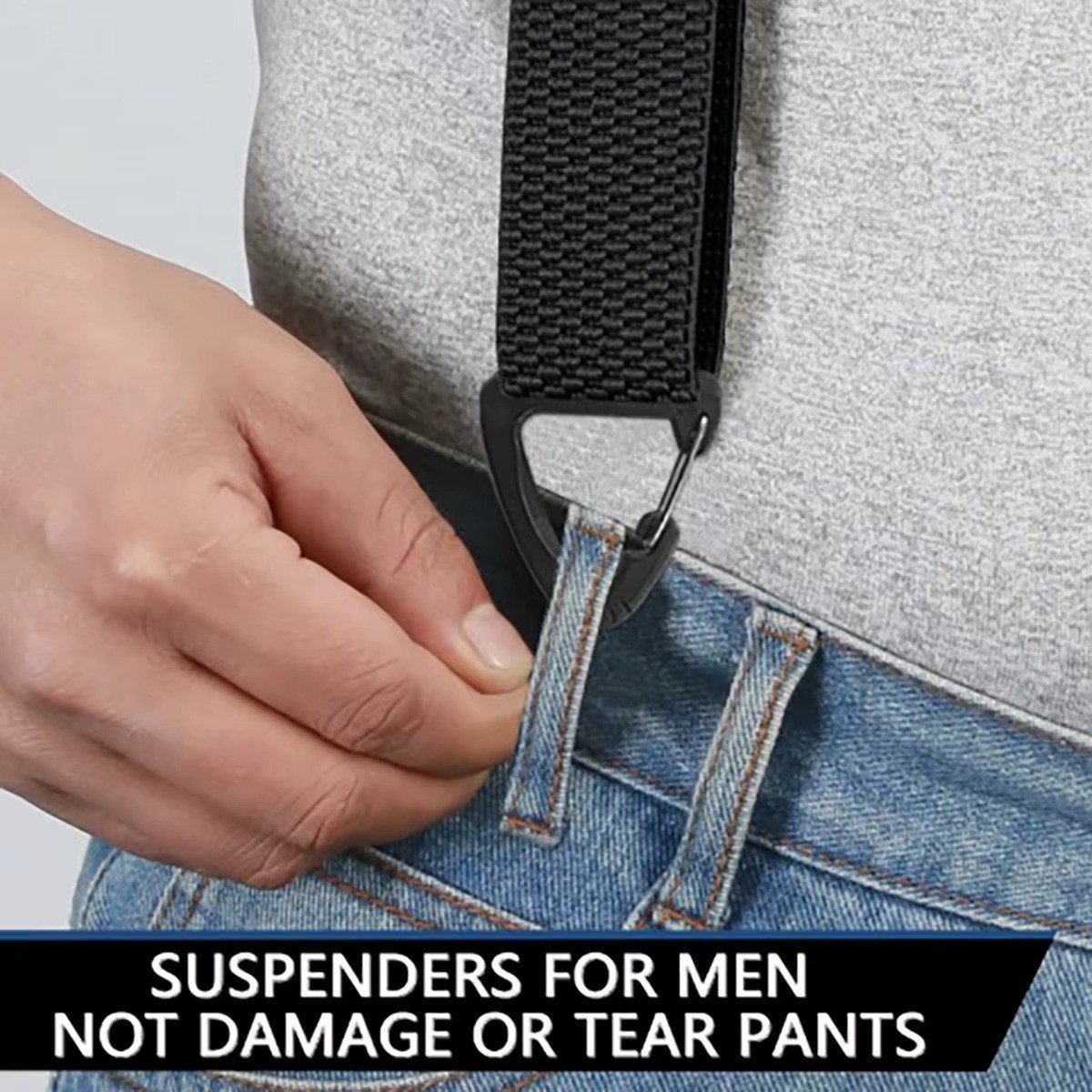 Suspenders for Men Heavy Duty, X Shape Back Hidden Suspender 1.5″ Under Clothing