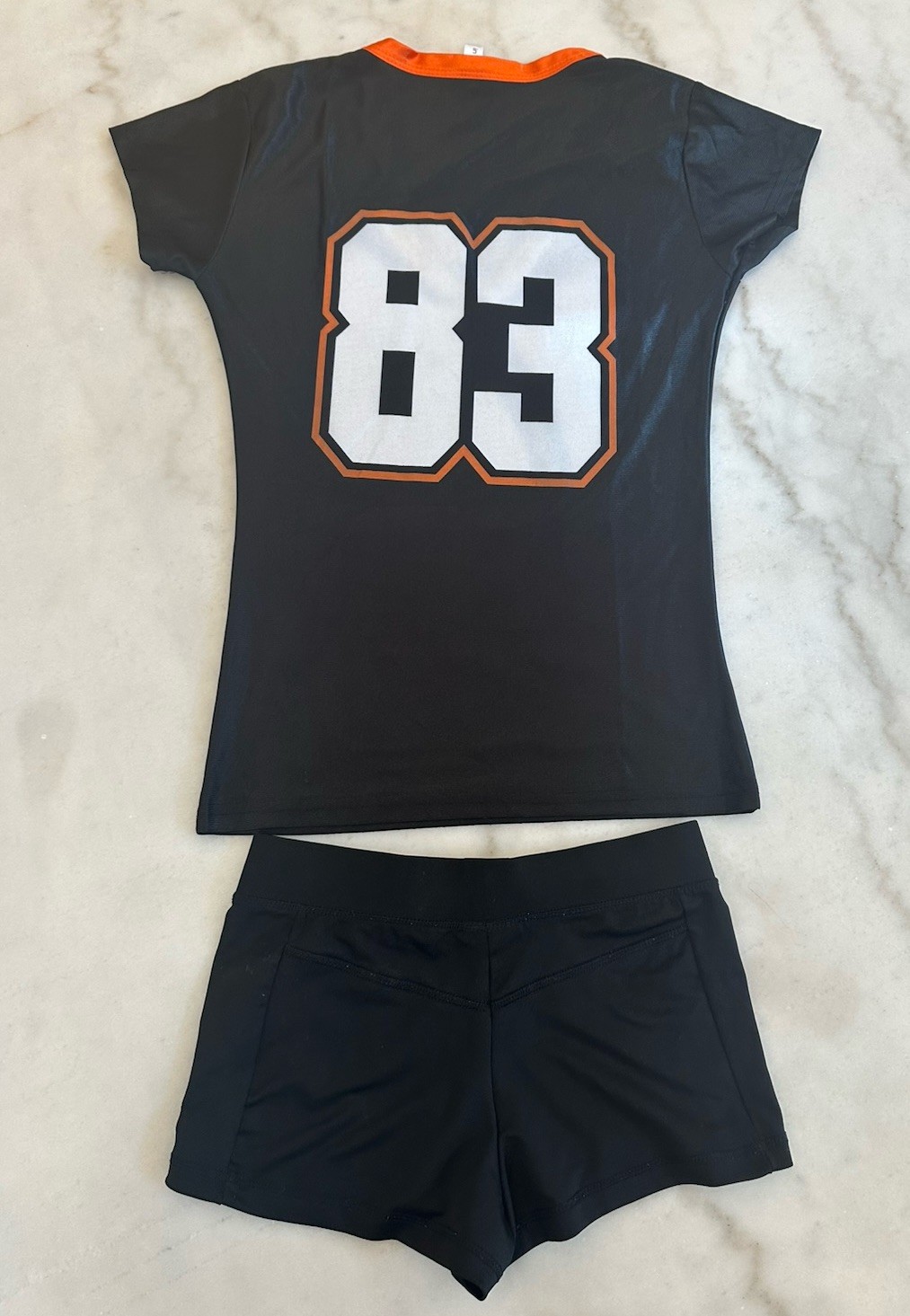 Hooters In Your Face Apparel 2pc Jersey Set V-Neck M top & S shorts