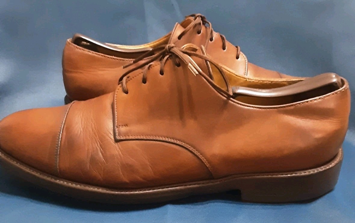 ​Men’s Polo Ralph Lauren Brown Leather Cap Toe Oxford Dress Shoes – Size Unknown
