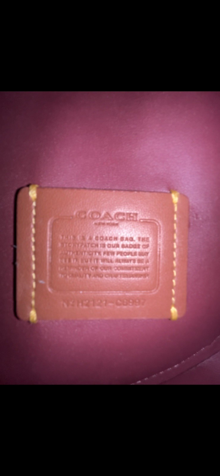 Coach Round White Crossbody Bag Burgundy Adjustable Strap Gold Hardware Logo