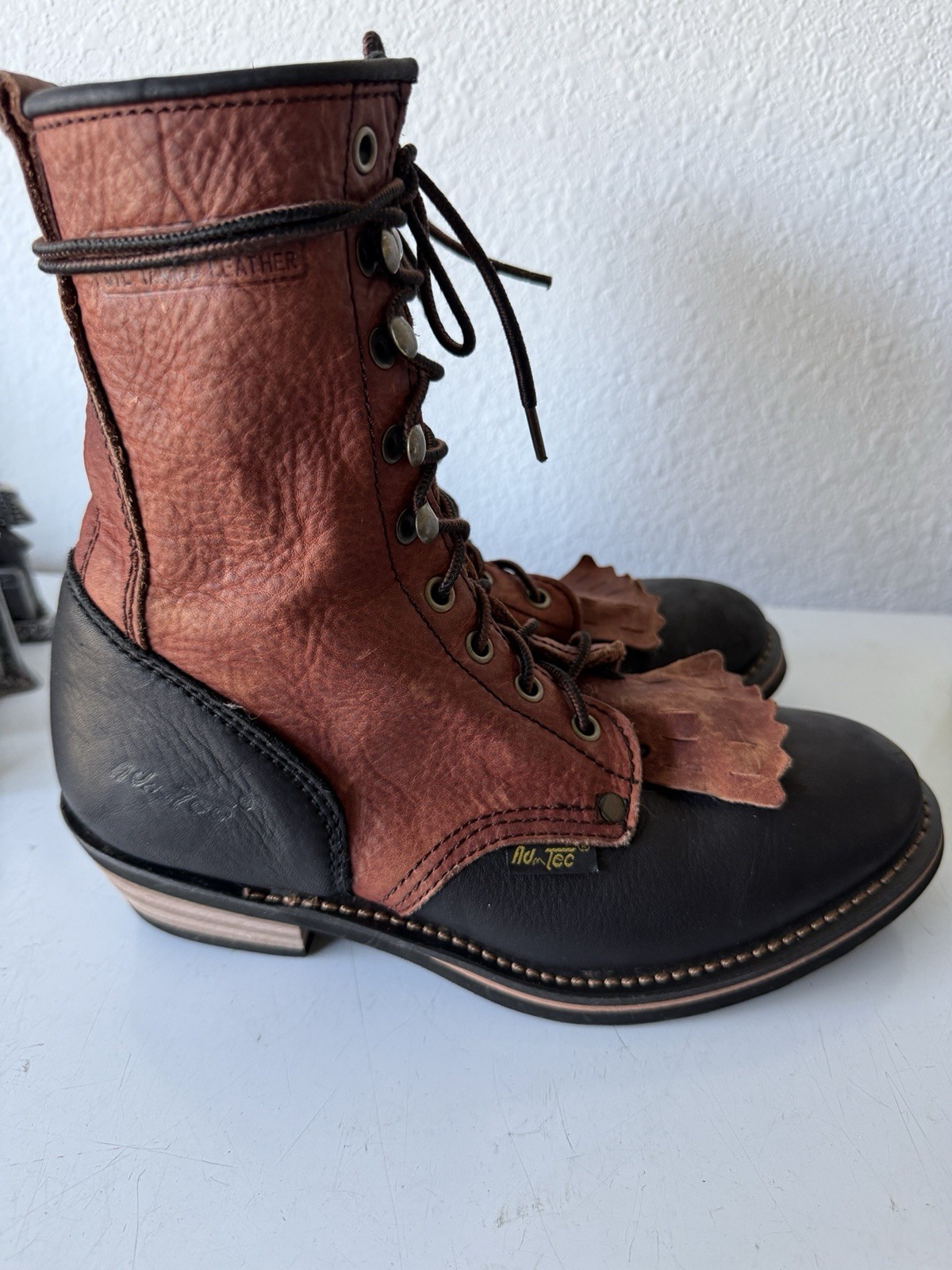 AdTec Women’s Two Tone Boots Oil Tanned Leather Weather Resistant # 2179 Sz 8.5
