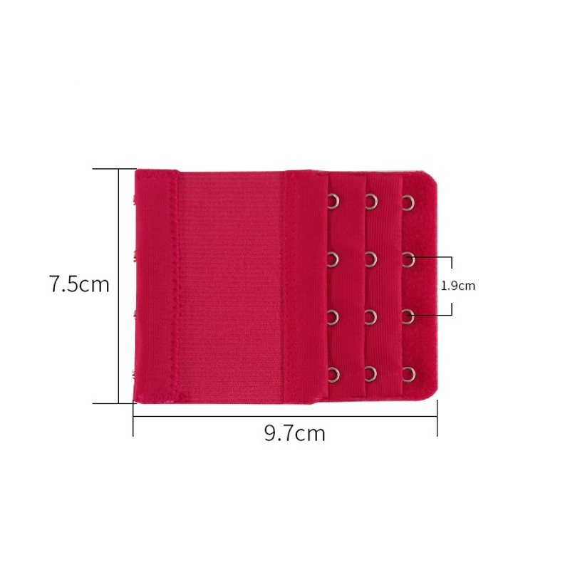 Elastic Bra Extender 4 Hook 3 Row Bra Back Extension for Bra Buckle Size 9.7cm