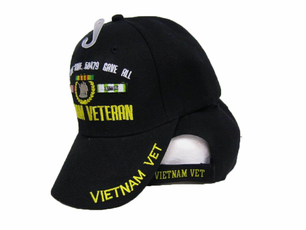 NEW! ALL GAVE SOME, 58479 GAVE ALL VIETNAM VETERAN BALL CAP HAT BLACK