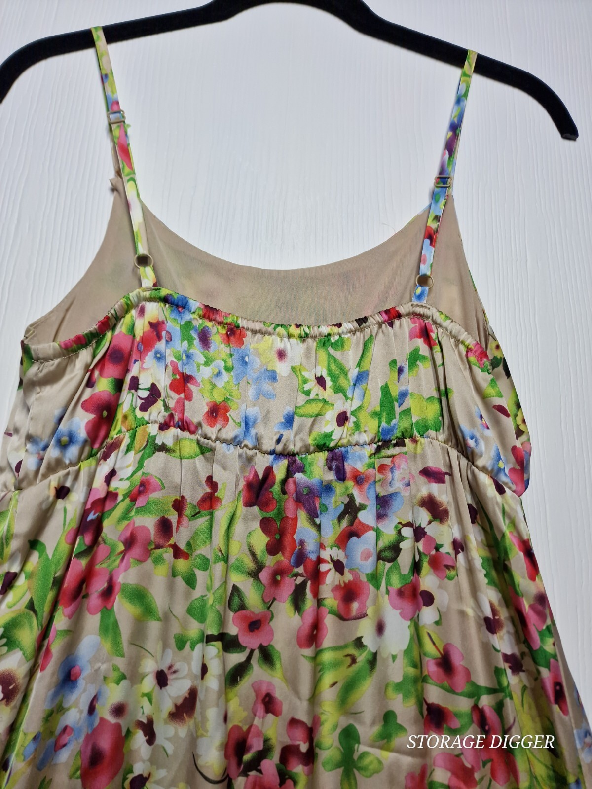 Old Navy Maxi Dress Womens Small Multicolor Floral Ruffle Spaghetti Strap Preppy