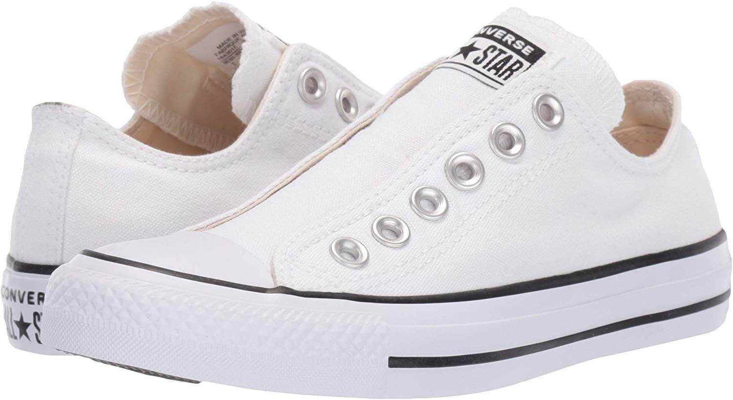 Converse Unisex 164301F White Classic Low Top Slip On Shoes US Men 4 Women 6