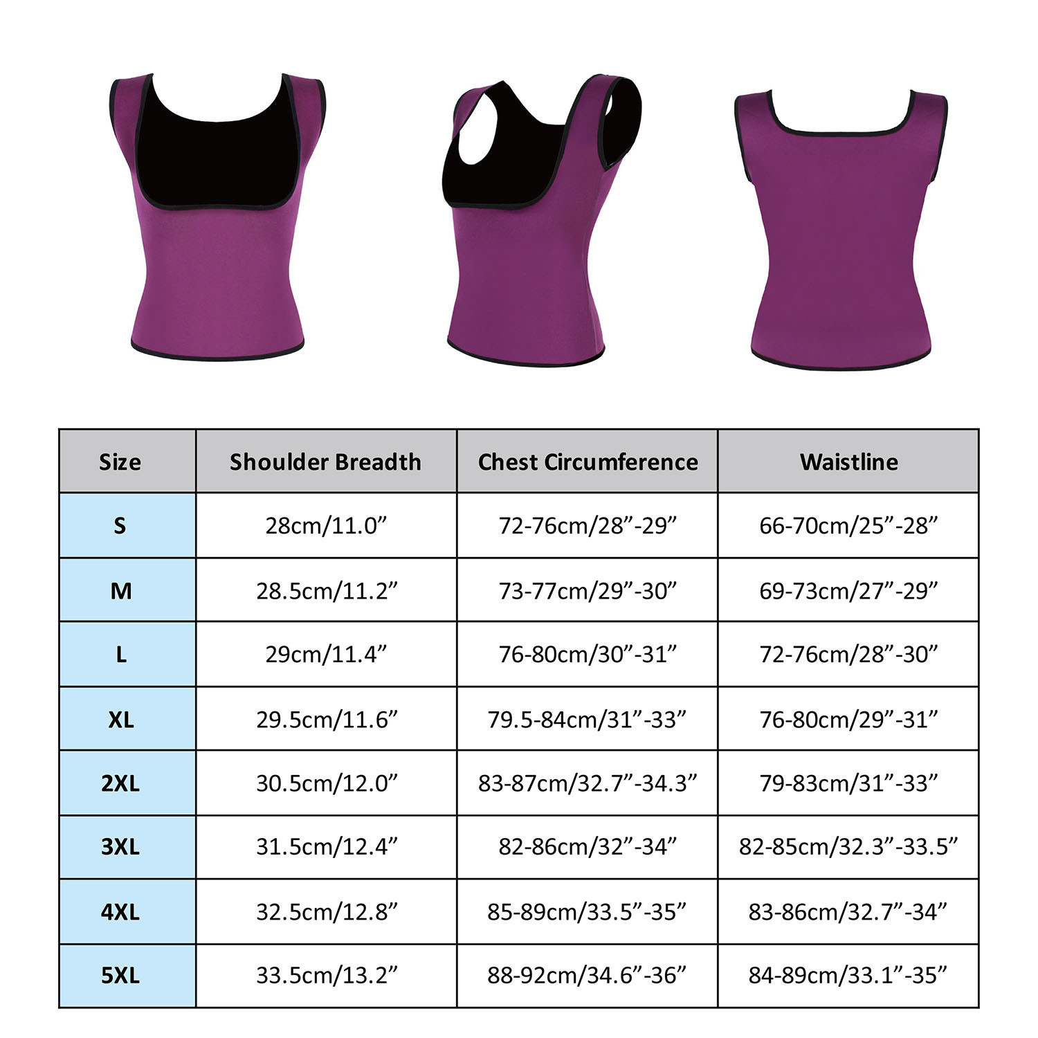 Hot Sweat Sauna Women Slimming Vest Polyester Fiber Waist Trainer Body Shaper US