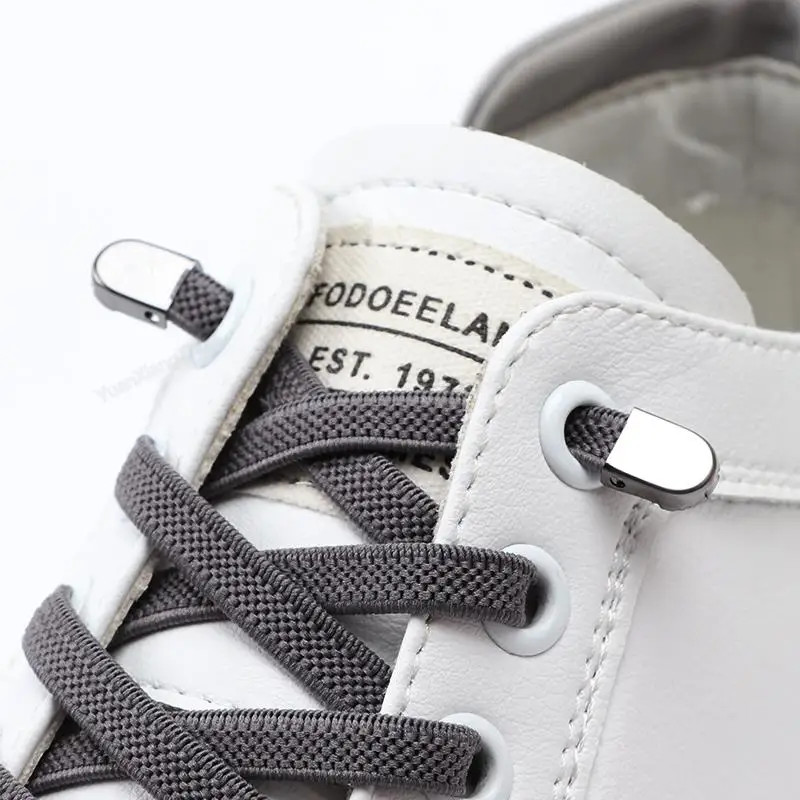 No Tie Shoe Laces Elastic Laces Sneakers Flat Shoelaces without Ties Quick Shoel