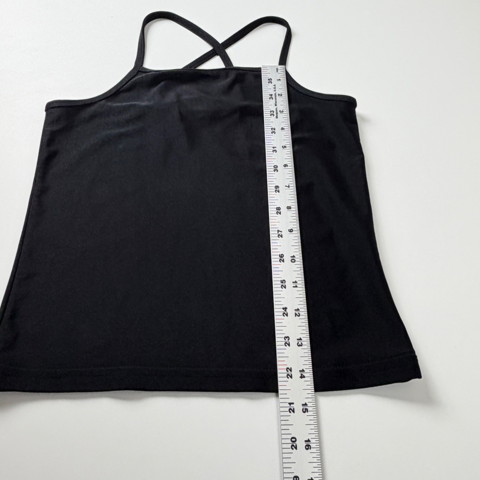 90’s Vintage Express Tricot Tank Top Women Black Crossover Strap Size S