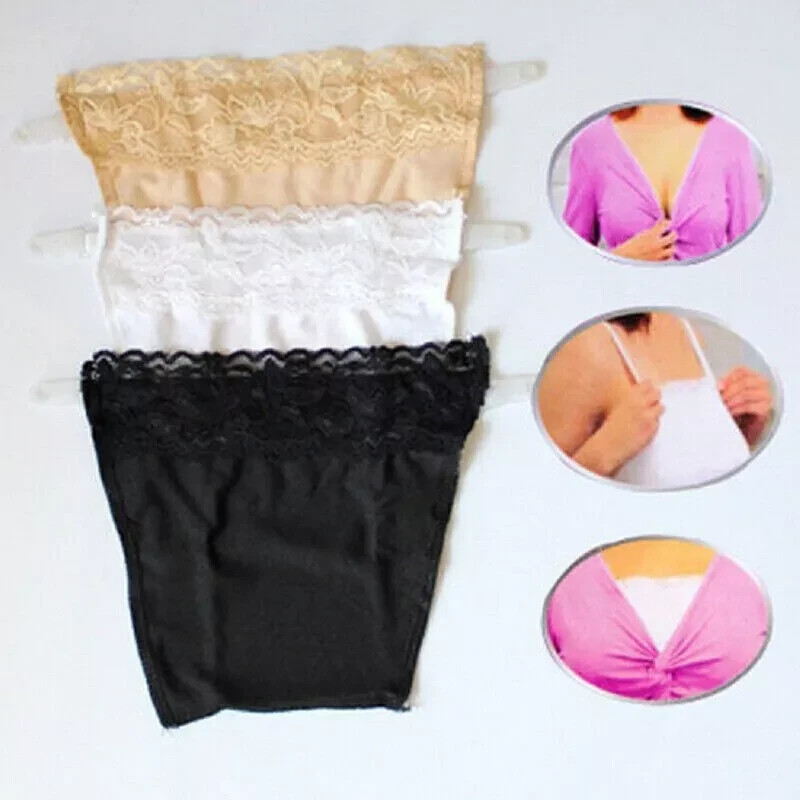7 Pack Women Lace Cami Clip-on Mock Camisole Overlay Modesty Panel Fashion Gift