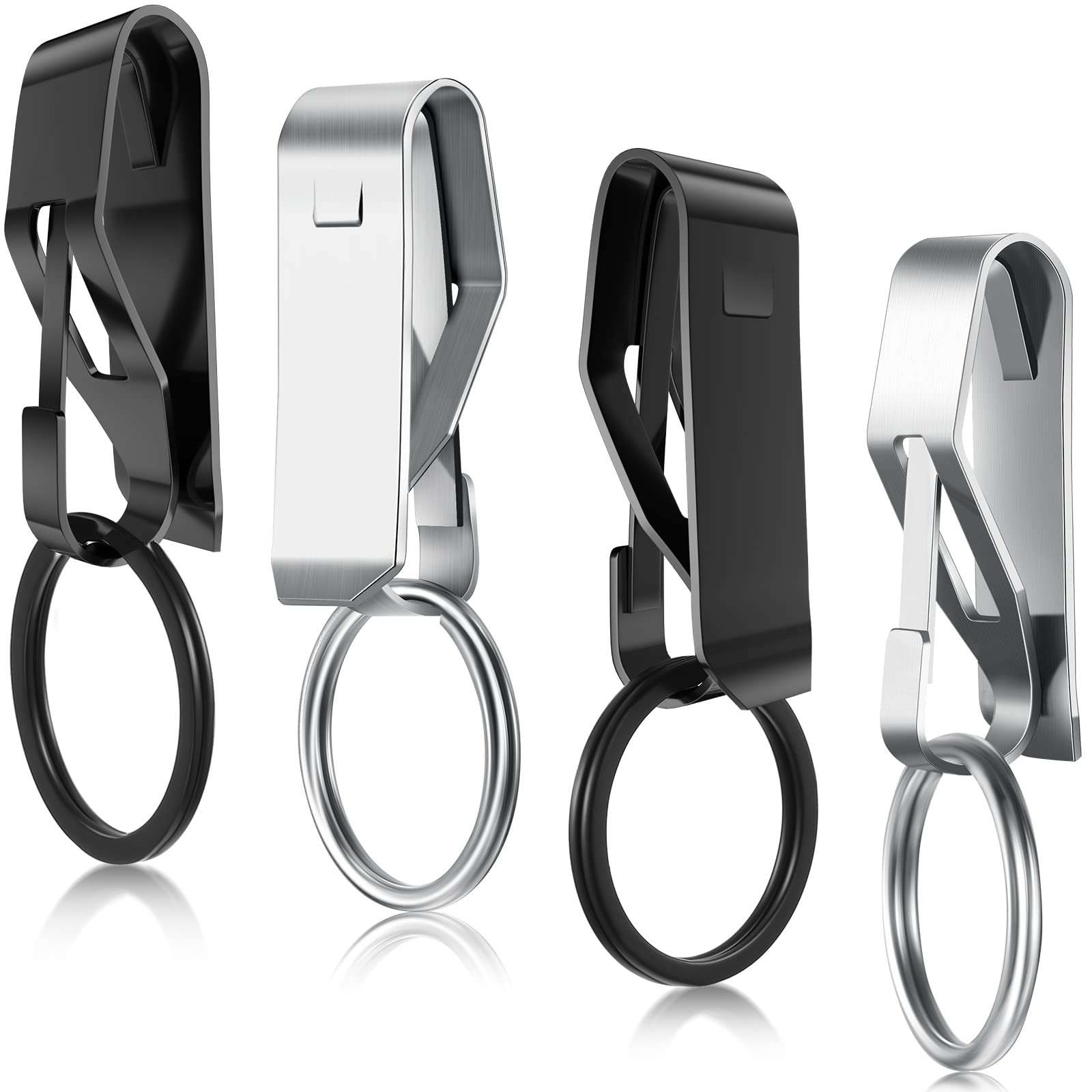 Moxweyeni 4 Pieces Belt Key Clip Holder as pictures shown, Black, Silver