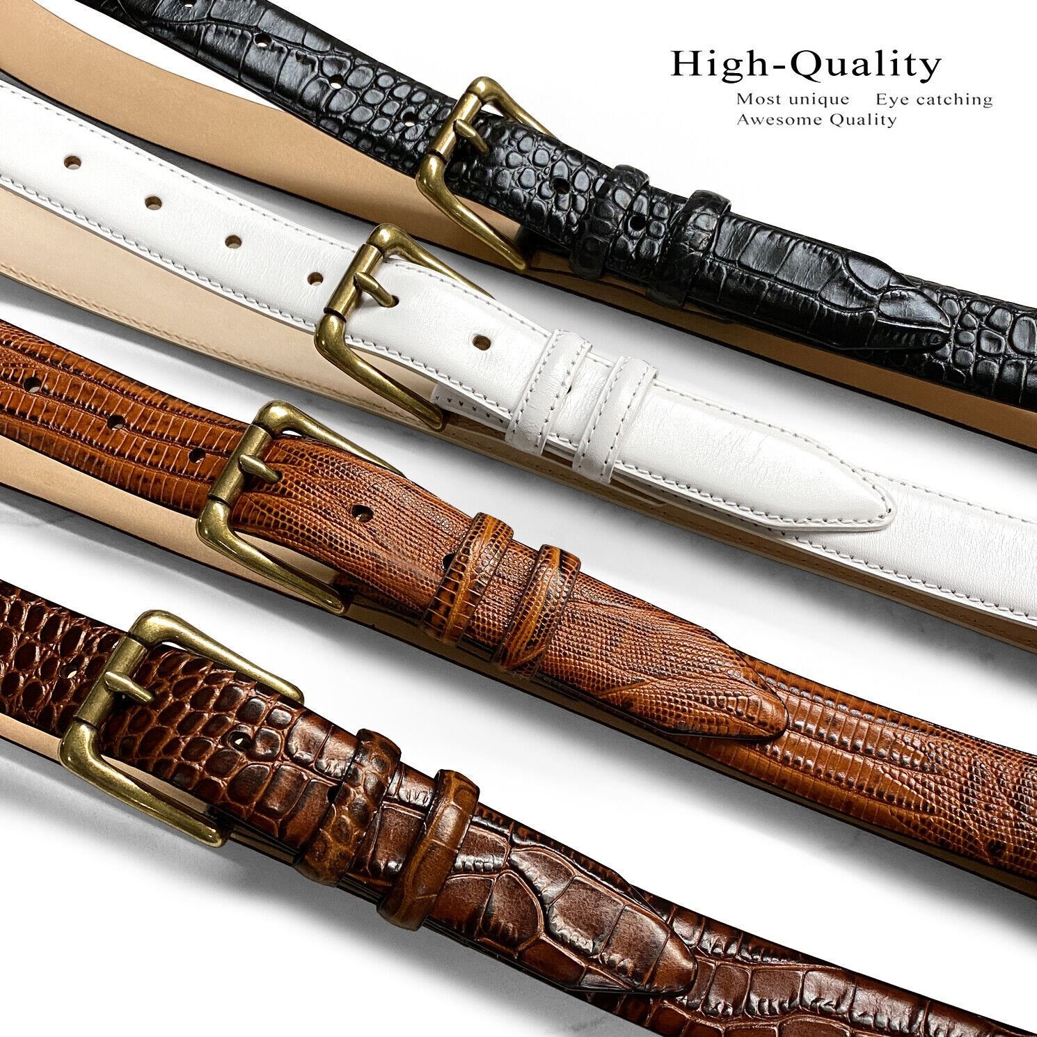 Arthur Genuine Italian Calfskin Leather Designer Dress Belt 1-1/8″ Wide