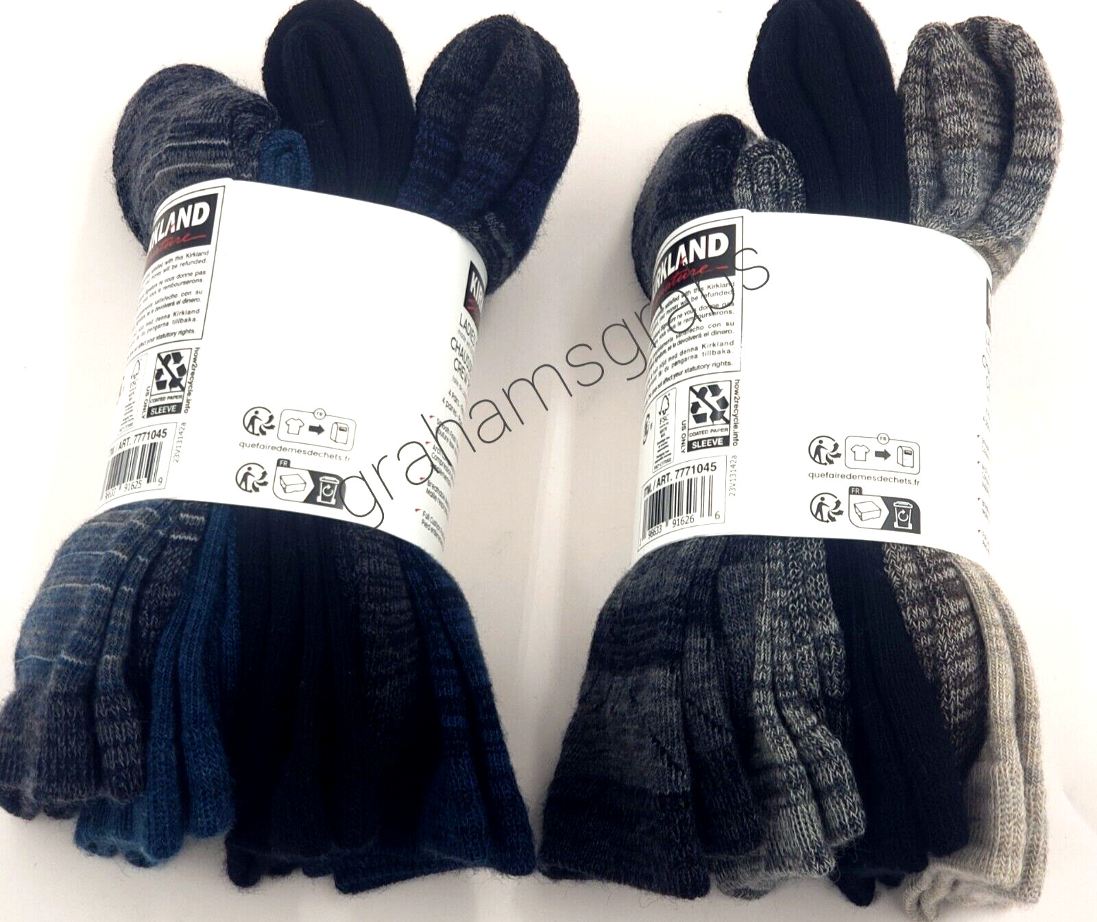 KIRKLAND LADIES WOMENS EXTRA FINE MERINO WOOL BLEND CREW SOCKS (4 PAIR) CHOICE!
