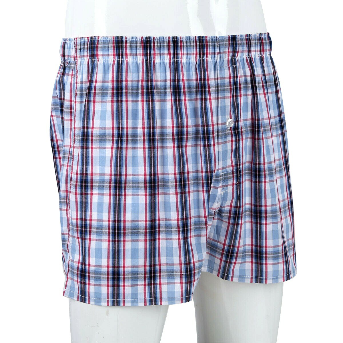 3 Pack Mens Boxer Briefs Trunk Shorts Cotton Check Plaid Underwear Size M-2XL