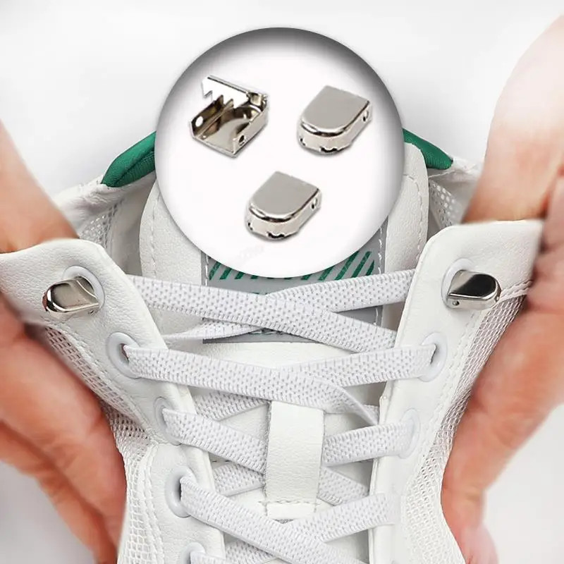 No Tie Shoe Laces Elastic Laces Sneakers Flat Shoelaces without Ties Quick Shoel