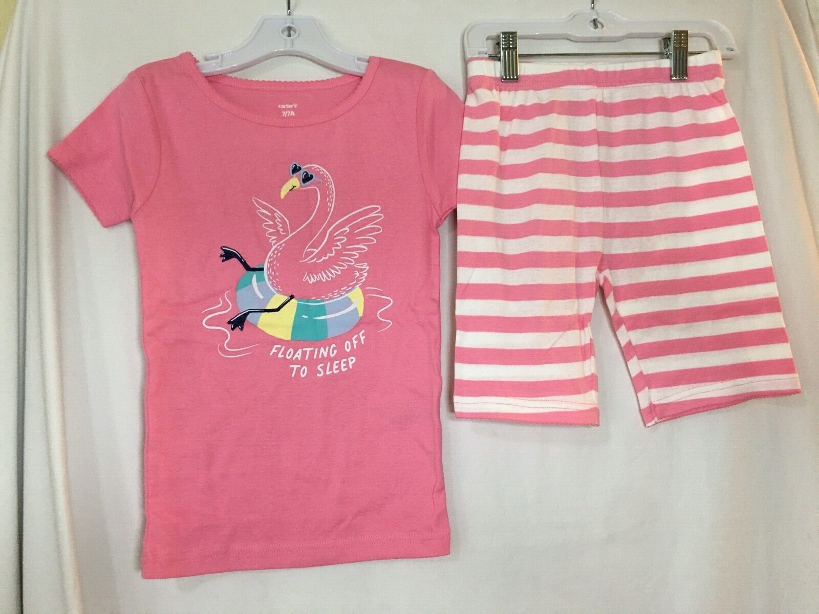 New Carter’s Girls Flamingo Pajama Set Snug fit Short Sleeve Shorts many size