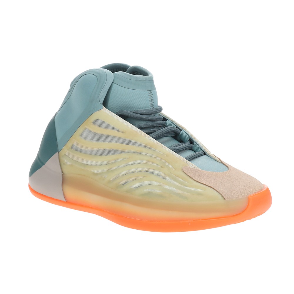 adidas Yeezy Quantum Basketball Mens Beige, Blue, Orange Sneakers Athletic Sho