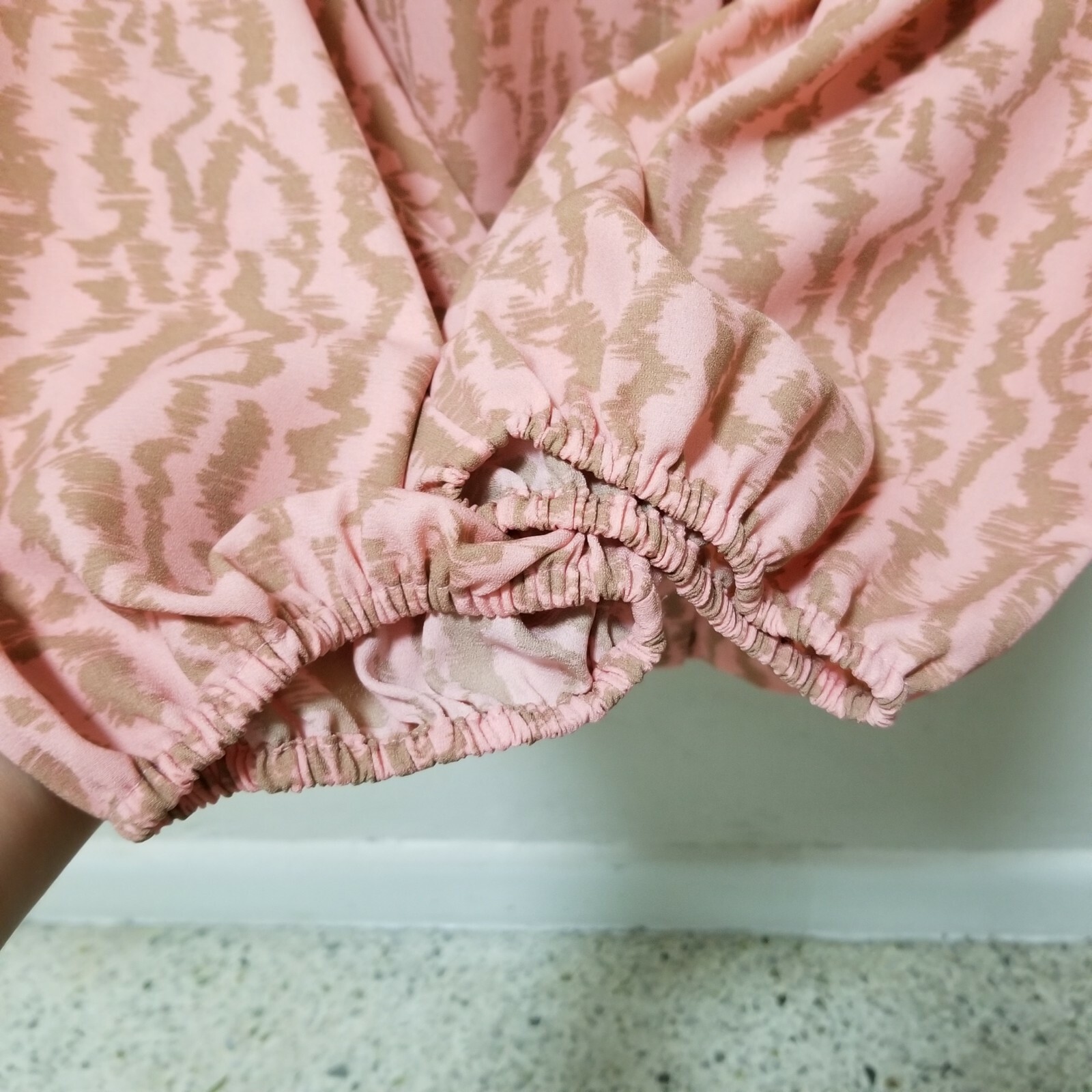 Elizabeth and James Top Blouse Peach Boho Print Button Down Billowy Balloon XXL
