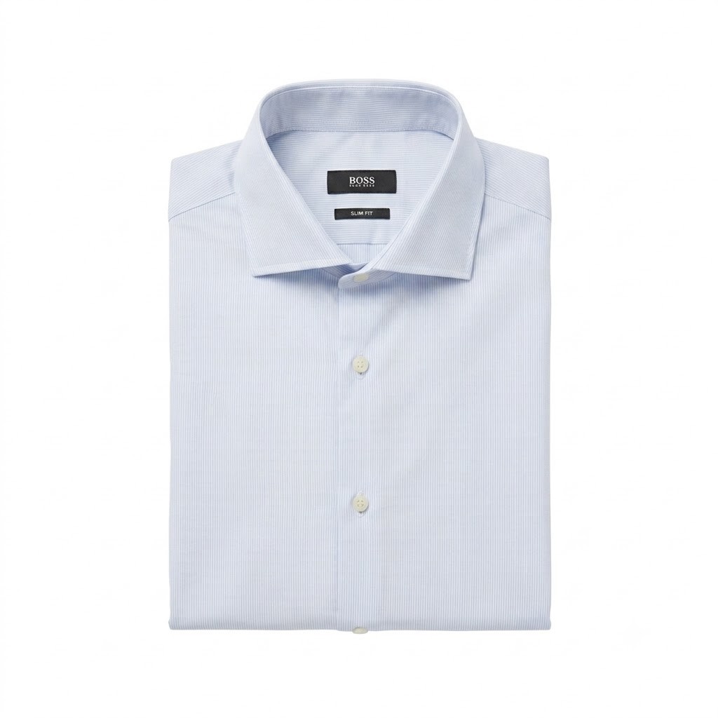 BOSS Hugo Boss Light Blue Dress Shirt L Cotton Old Money Office Ivy League