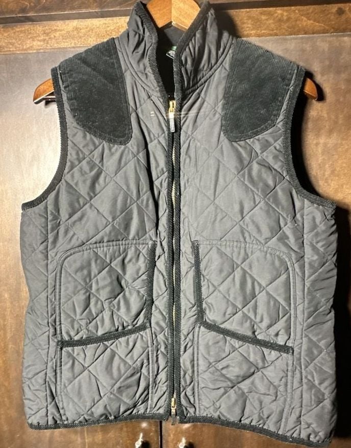Lauren Ralph Lauren Women Large Black Quilted Zip Vest Lightweight Preppy